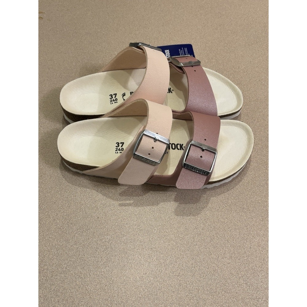 Birkenstock Arizona Split Sandals Rose/White SmSize EU37 Women's 6 NWOB - Picture 3 of 6